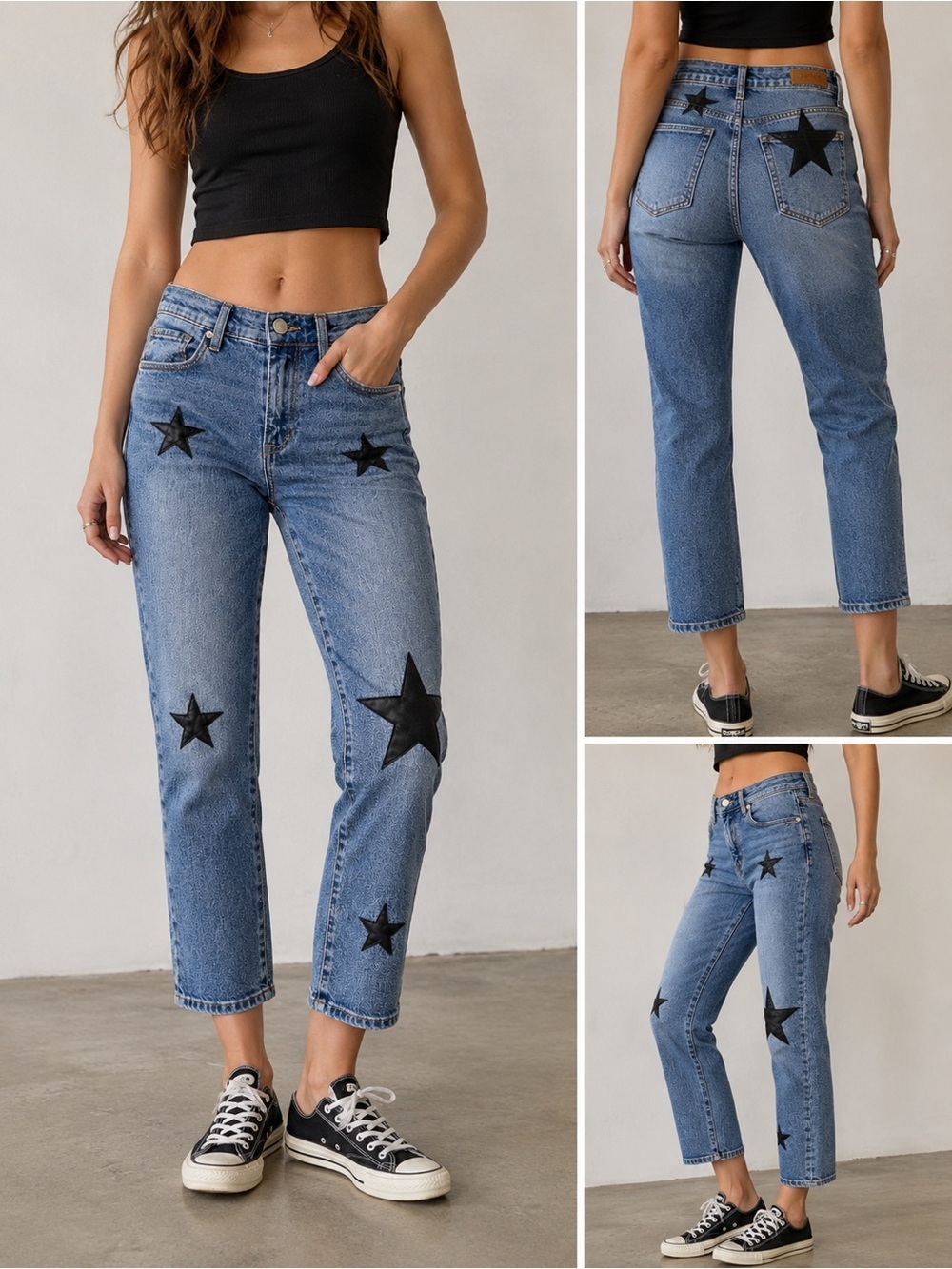 BLANKNYC The Madison Crop Star Jeans Western 25 Y2K Nashville Streetwear